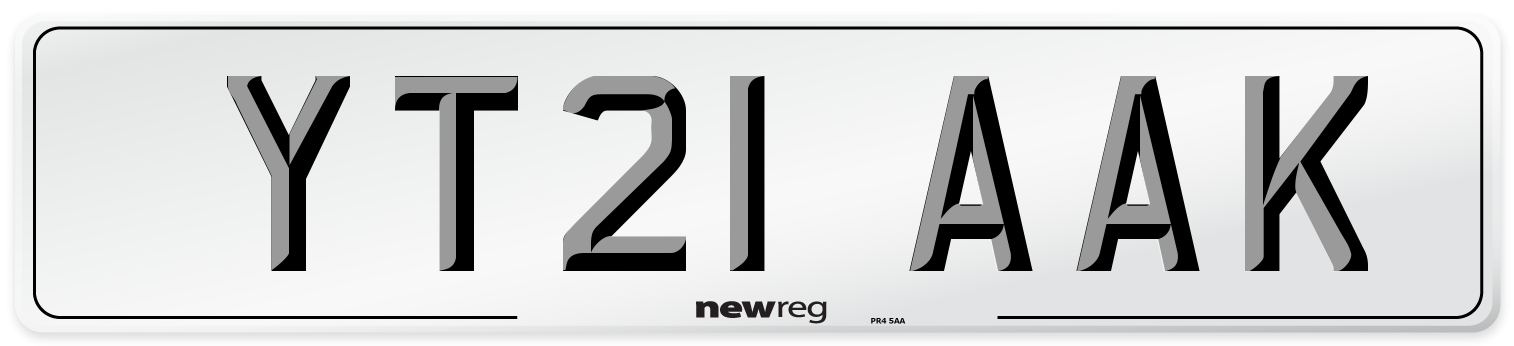 YT21 AAK Number Plate from New Reg